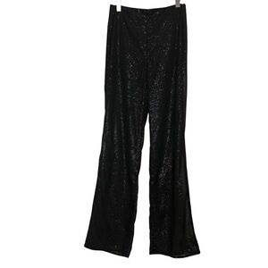 Zara Pant Shimmer Semi Sheer Black Sparkly Going Out Size M